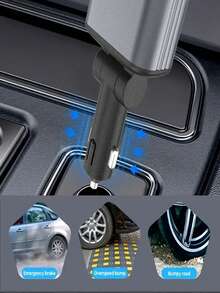 Retractable Phone Car Charger - 4-In-1 Fast Car Phone Charger 120W With Retractable Cord (31.5 Inches) And 2 USB Ports Car Charger Adapter, Compatible With IOS And Android Multi-Function Devices Suitable For Daily Commute, Long Drive, Charging While Driving Car Accessories - Black - View 4