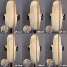 613 Blonde Straight Wig 13x4 Lace Front Wig Human Blended Hair Straight Blonde Lace Front Wigs HD Transparent Lace 200% Density Pre Plucked With Baby Hair Brazilian Virgin Hair Glueless Bone Straight Wigs Halloween Wigs For Women Daily Wear And Cosplay Use - S613 - View 11