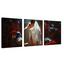 3pcs Retro Religious Jesus And Roman Soldier Wall Arts Canvas Posters, High-Definition Printing Optional Frame, Living Room, Bedroom, Office, Cafe, Gym - Classic Gothic Style Home Decoration, Perfect Gift - Multicolor - View 13