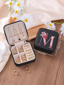 1 件花卉首字母首饰盒、A-Z PU 皮革白色便携式旅行首饰盒、蓝色首饰收纳盒、黑色迷你便携式拉链首饰盒、项链、戒指吊坠、手链、耳环收纳盒、首饰包装盒，适用于母亲的礼物、结婚礼物、伴娘礼物、周年纪念礼物、圣诞礼物和女朋友的精品礼物。 - 彩色 - 查看 60