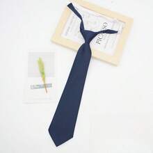 1pc JK Tie, Korean/Japanese Style School Uniform Tie, Black/Dark Grey/Navy, Clip-On Short Tie, (Color Random) For Dress For Christmas Decor,Festival,Travel - Black - View 7
