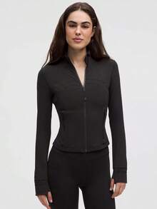 Define Cropped Jacket Nulu-For Yoga Gym Running-Sweat-Wicking-Yoga-All Seasons Sport-Spring/Summer-Autumn/Winter-Back To School - màu đen - Xem 1