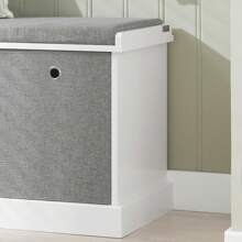 SoBuy FSR66-HG, 2 Baskets 2 Drawers Hallway Bedroom Storage Bench, Shoe Bench Shoe Rack Shoe Cabinet With Seat Cushion