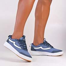 Men's Rugged Urban Sneakers With Suede And Comfortable Lining - Xanh đậm với đen - Xem 5