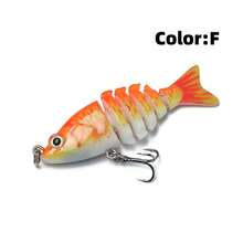 Señuelo de pesca suave de múltiples secciones de 6 cm/5 g, adecuado para la pesca de crappie, chub y trucha de arroyo