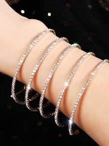 臂袖上臂带袖口手镯女士金色或银色可调节臂带