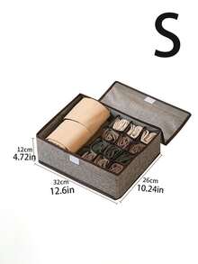 1pc Fabric Drawer Style Underwear Storage Box, Organizer For Socks, Underwear, Bras, Closet Organizer With Cover, Suitable For Home, Dorm, 3-In-1 Foldable Clothing Storage Box - Grey - View 7