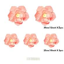 Set de 12 flores de papel, 12 pulgadas (30 cm) + 10 pulgadas (25 cm) + 8 pulgadas (20 cm), flores de papel crepé para decoración de bodas, fiestas, despedida de soltera, carnaval, cumpleaños, decoración de paredes de jardín de infancia