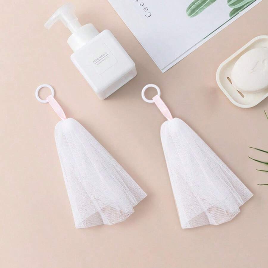 1pc Japanese Pull Ring Foaming Net Facial Cleanser Bubble Net, Cleansing Handmade Soap Soap Soap Foam, Foam Net, Bubble Bag