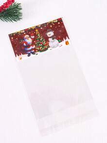 30/50pcs Christmas Santa Self-Adhesive Gift Bags, Snowman Christmas Tree Pattern, Transparent Plastic Cellophane Candy Bags, Merry Christmas Home Decor, 2026 Multi-Purpose New Year Gift Wrapping Supplies, Christmas Decorations, Christmas Pajamas, Christmas Gifts, Christmas Decor - Multicolor - View 11