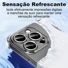 Capa Capinha Space Transparente Anti Impacto TPU Case Space Compativel Apple 11 ProMax 12 13 14 16 17 Pro Max Plus X/Xs - Transparente - Visão 9