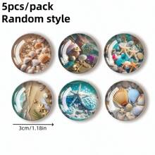 5入組隨機風格玻璃磁鐵，3.3cm水晶玻璃磁鐵附有啟發性詞語，家用辦公室裝飾用白板磁鐵，假日禮物 - 彩色 - 查看 12