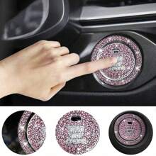 Easypie Selection 1 件水钻汽车启动按钮盖 - 闪亮发动机开关保护器，适用于大多数车辆的通用防滑装饰 - 均碼 - 查看 2