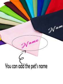 Personalized Custom Pet Scarf , Personalized Embroidered Dog Bandana,Customized Pets Logo Print Solid Color Pet Triangle Scarf With Logo, Pet Neck Scarf,Bibs Triangle Scarfs Gift For Small Medium Large Dogs Cats Baby Puppy Pets Accessories Ornamental Stylish,Fashion,Colorful,Vintage,Cute,Contracted,Cuties Custom,Unique,Customized,Personalized Pet For Anniversaries,For Birthdays