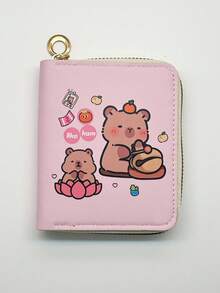 1 Ví da PU Capybara - Ví ngắn hoạt hình dễ thương dành cho thanh thiếu niên và học sinh, đựng thẻ tối giản thời trang, đựng tiền xu - Nhiều màu - Xem 14
