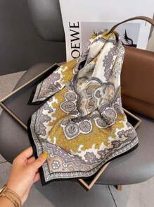 1 pezzo Sciarpa quadrata elegante da donna in finta seta con stampa paisley da 70cm, nuova bandana estiva, fascia per capelli, bandana, accessorio di moda per decorazione, ideale per completare il tuo look