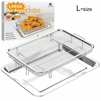 1pc Air Fryer Basket, Air Fryer Tray And Pan For Oven,Non-Stick Air Fryer Basket For Oven, Oven Air Fryer Basket And Tray For Baking Grilling And Flying