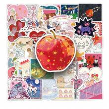50pcs Vintage Cartoon Fairy Tale Stickers, Cute Retro Aesthetic Sticker Set, Watercolor Fashionable INS Style Stickers, Waterproof Vinyl Stickers Suitable For Water Bottles, Computers, Laptops, Phones, Luggage, Notebooks, Refrigerators, Etc. - F - View 9