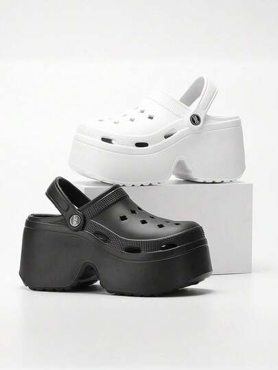 Sandal đế xuồng dày nữ 2026 mới, xỏ chân thoáng khí, giày đi biển mùa hè ngoài trời chống trượt khử mùi, dép EVA Y2K