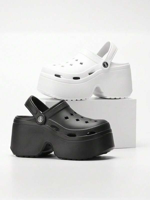 2025 Platform Hollow Slip-On Sandals For Women, New 2025 Summer Outdoor Anti-Slip Anti-Odor Beach Shoes, EVA Wedge Slippers