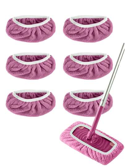 Pack Of 2/4/6 Wet Floor Mops, Washable For Moist Floor Cloths, Ideal For Floor Cloths, Reusable, Microfibre For Wet, Dry/Wet Floor Cloths