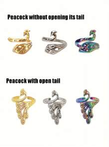 可调节针织环钩针针织配件、DIY 手工编织环、优质孔雀环、导纱指套针织套、快速钩针 - 彩色 - 查看 7