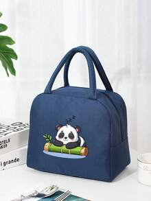 1 件，熊猫图案印花保温便当袋，手持午餐盒袋，方便便携的收纳方式，适合上班族和女士旅行午餐袋，学校午餐盒 - 彩色 - 查看 15