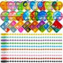 24/48pcs Random Colors And Random Styles Pop Fidget Keychain - Mini Fidget Toys Bulk Party Favors For Kids - Boys Girls Push Pops Bulk Toys - Its Small Prizes For Kids Classroom Birthday Party Favors Bubble Poppers