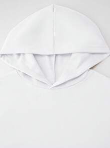 Sudadera creativa, informal, minimalista, con relleno de algodón para niños, hombros caídos, cómoda, de gran tamaño, con capucha versátil, cuello redondo, ropa holgada de estilo universitario urbano para niños, blusa suave de manga larga, nueva serie de sudaderas, blusa con estampado de patrón de carreras blanco