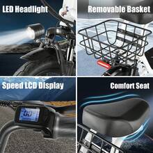 tooluck Peak 1200W Electric Scooter With Seat Max 30Miles Range&20MPH 14" Tires Foldable Adult Electric Scooter With Basket For Pets & Cargo Dual Shock Absorbing E- Scooter For Commuting,White - White - View 8