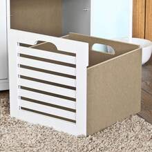 SoBuy FSR23 Modern Shoe Chest With Baskets (Grey) Bench Shoe Cabinet With Seat Cushion Toy Chest White With Grey - 白色 - 查看 8