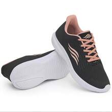 Women's Sports Shoes For Walking, Gym, Lightweight, Comfortable, For Physical Activities, New Release, Promotion - 黑色和粉紅色 - 查看 5