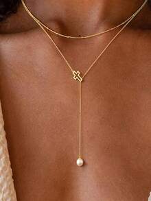 1pc Pendant Necklace Y Shaped Necklace Gold Silver Long Pendant Necklace Women's Jewelry - Y Pendant Necklace - View 12