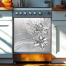 1 miếng dán cửa máy rửa chén bằng PVC từ tính 2D/phẳng 1 lớp dọc, miếng dán từ tính in họa tiết hoa nổi bằng kim loại màu bạc, miếng dán từ tính chống thấm nước, dễ vệ sinh, có thể tái sử dụng, dùng cho máy rửa chén, tủ lạnh, máy giặt, máy sấy, cửa tường nhà, trang trí tấm ốp thiết bị nhà bếp tiệc ngoài trời trong nhà - Nhiều màu - Xem 9