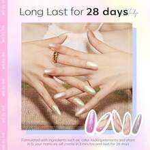 Cat Eye Gel Nail Polish Set, 6 Colors 9D Glassy Cat Eye Glitter Gel Polish Black Red Purple Blue Silver Brown Nail Polish All Seasons With Magnet Soak Off Led DIY Salon Gift-842643 - A8-變色龍 - 查看 4