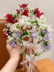 1件/2件/3件装仙女粉色花朵头饰，森林风格花卉头饰，女孩和女士拍照道具发饰，锐舞派对配饰，皇冠，头饰，服装皇冠，发饰花环，头花环，发藤，发圈，准新娘，粉色发夹，婚礼，女士夏威夷服装，情人节配饰，春季 - 彩色 - 查看 28