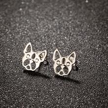 1 Pair Of Stainless Steel Small Animal Earrings, Simple And Cute Pet Cat And Dog Stud Earrings Suitable For Women, Suitable For Daily Wear, Jewelry Gift - Silver - View 13