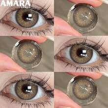 1 par de lentes de contato gelatinosas descartáveis na cor cinza-marrom. - Descartável anual - Ver 11