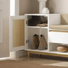 SoBuy Shoe Storage Cabinet, Shoe Storage Bench, Shoe Bench FSR128-SCH - White - View 6