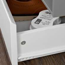 SoBuy FSR37-W, Hallway Shoe Cabinet Shoe Rack, Shoe Storage Bench With Removable Seat Cushion - 白色 - 查看 6