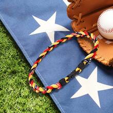 6 collares de béisbol de 18 pulgadas, 3 cuerdas trenzadas, collar de tornado, collar deportivo, collares de béisbol de titanio para fanáticos del deporte - Estilo y - Ver 6