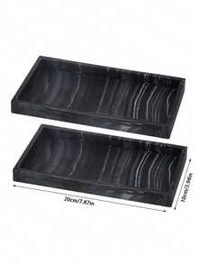 2pcs Vanity Tray Set, Decorative Silicone Storage Tray In Black Color, Small Tray For Bathroom Sink, Bathtub, Kitchen Sink And Toilet, Christmas Home Decor, Decor, Christmas, Table Decor, Wooden Tray, Old Money Style, Flower Vase, Plates, Wooden Tray, Plate, Coffee Table, Decorative Tray, Table Decor, Ornaments Home, Black Ornaments, Sofa Arm Tray, Boho Vibes,For Holiday Beach, Bathroom Collection, Bedroom Collection, Large Capacity - màu đen - Xem 20