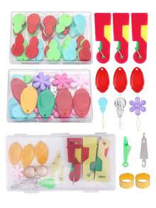 Leicht zu benutzender Nähnadel-Einfädler-Set, Kupferdraht & Kunststoff-Nadelführer, Garnführungswerkzeug, geeignet für Senioren, DIY Kreuzstich-Nadelführer