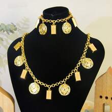 1 Set Dubai Vintage Wedding Jewelry Set 21k Gold Plated Arabic Muslim Punk Hip Hop Necklace Middle Eastern Women Jewelrys - Jewelry Set - View 1