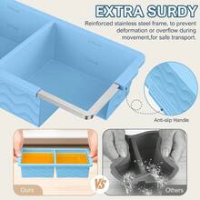 Silicone Freezer Tray For Soup With Lid - 2 Cup Soup Freezer Container Molds - Extra Large Ice Cube Tray - Silicone Freezer Food Molds For Freezing & Storing Soup, Sauce, Broth, Leftovers (2 Pack)-167239 - LightBlue - Xem 6