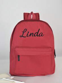 1 buc Rucsac cu nume brodat personalizat, Ghiozdan școlar personalizat brodat, Cadou pentru copii, Geantă de depozitare școlară, Organizator de papetărie, Rechizite pentru studenți, Articole esențiale pentru grădiniță, Rucsac cu desene animate, Perfect pentru cadouri de ziua de naștere, Cadouri pentru întoarcerea la școală