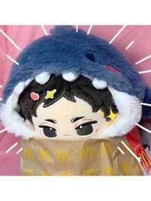 20cm Doll Shark Costume Outfit, Detachable Clothes For Labubu/Compatible With Labubu Dolls, Anime Peripheral Doll Clothes (Outfit Only, Doll Model Shown For Display) - Multicolor - View 3