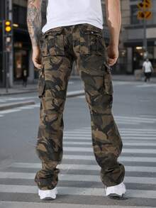 Herren Camouflage Cargo Hosen, Outdoor Sport Militärstil, Neuerscheinung 2025, kostenloser Gürtel, urbaner funktioneller Sport Outdoor, Athleisure Pionier, Straßen-Lässig Urlaub, Allover Camouflage Muster, Multifunktions-Taschen, Taktische Militärqualität