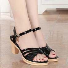 Women's Heeled Sandals - Black - View 5