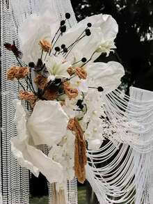 39.37 英尺 8/6 毫米人造白珍珠串珠串，装饰珍珠花环，适用于 DIY 婚礼配饰、发夹、婚礼场地装饰、节日派对、家居装饰、插花、户外花园、桌面、茶会、新娘送礼会、化妆舞会、装饰珍珠、美丽优雅的白珍珠串线轴珍珠串珠卷珍珠